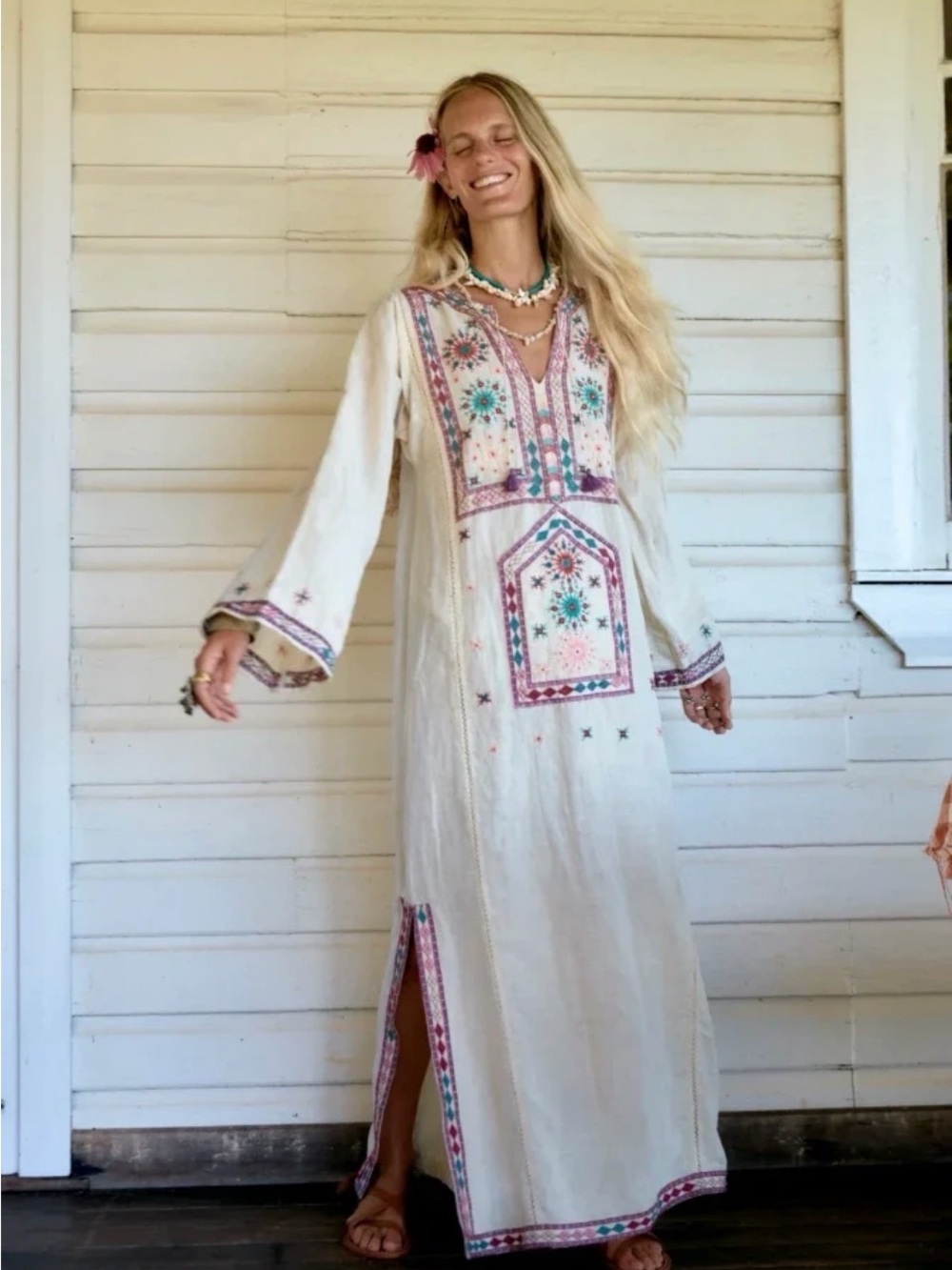 Maison Hotel Amiran Dress Teal Embroidery